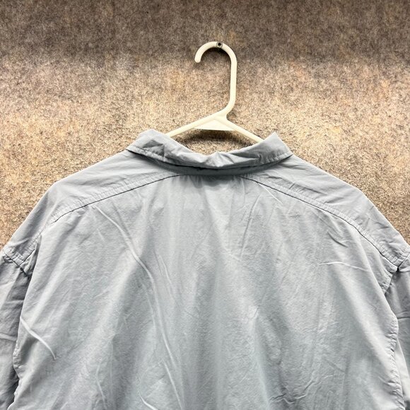 Columbia Shirt Men Large Gray Button Down PFG Fishing Omni Outdoors Vented Nylon - Picture 8 of 12